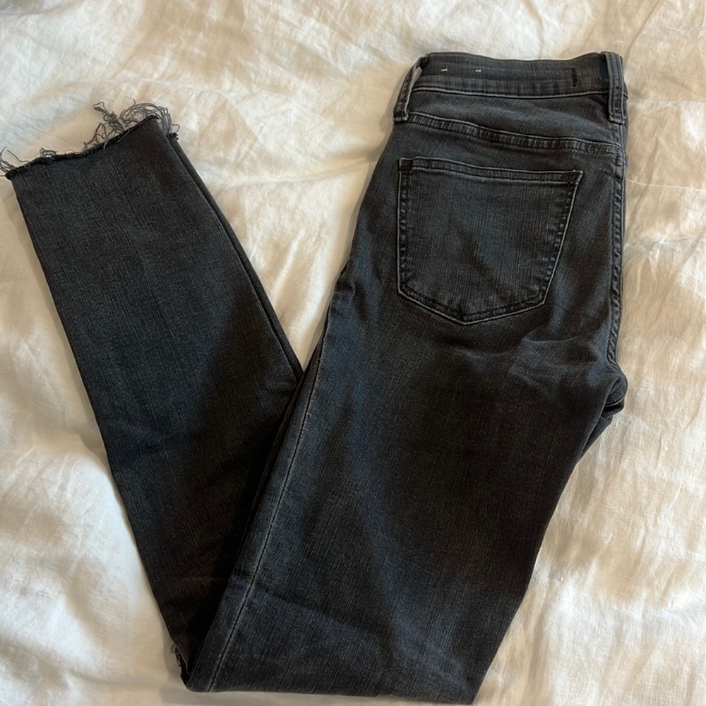 black ripped high-rise skinny jeans